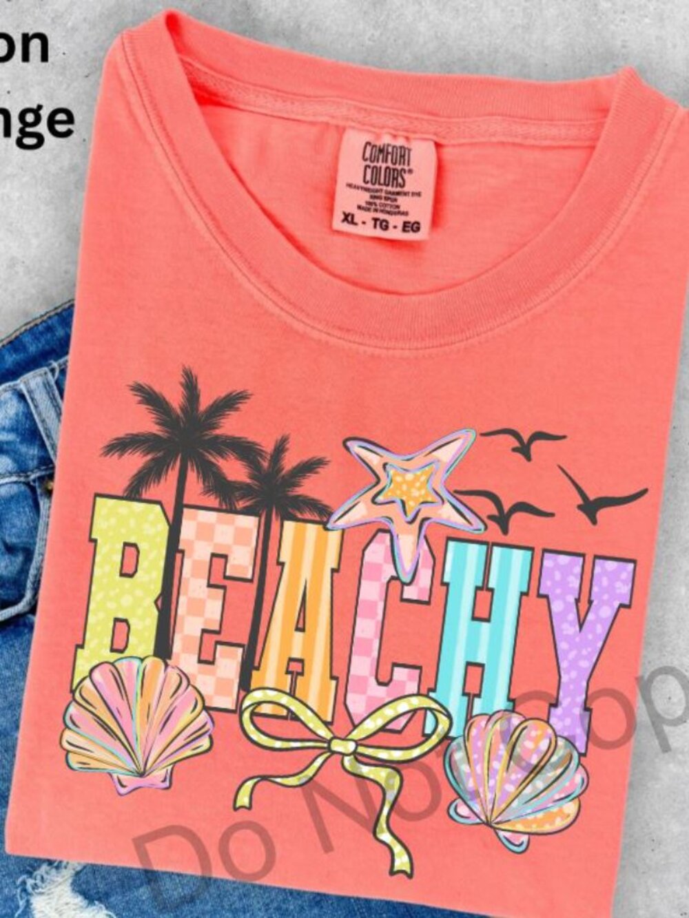 Beachy Graphic Tee Comfort Colors Shirt Summer Coastal Seashell Tee